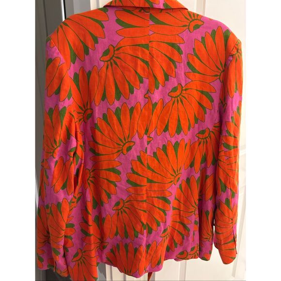 NWOT FARM RIO  Copacabana Notched-Lapel Linen-Blend Blazer, XL $268 - Picture 11 of 12